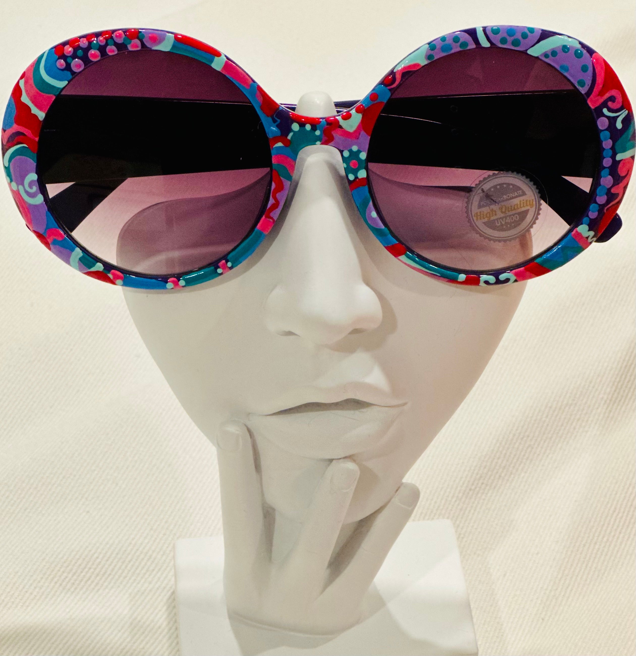 Oversize Hand Painted Sunglasses